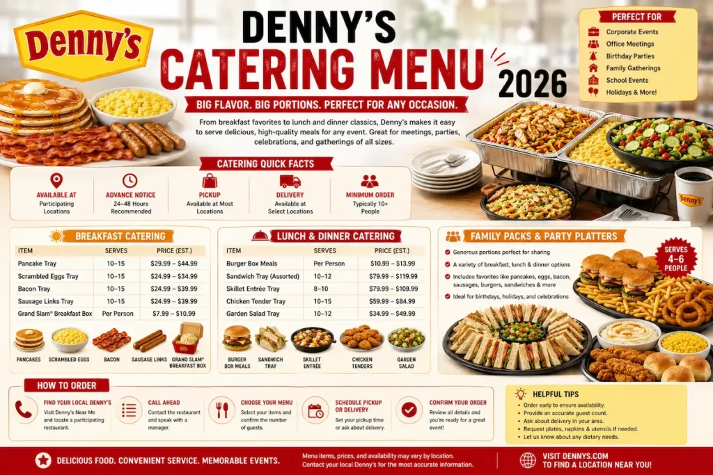 Denny's Menu Catering | Prices, Party Platters, Breakfast Catering & Group Orders 1 Denny's catering menu