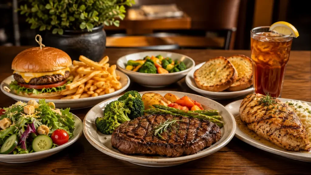 Denny's Dinner Menu: Complete Guide to Prices, Meals & Popular Choices 1 Denny's dinner menu featuring steak, chicken, burger, salad and sides