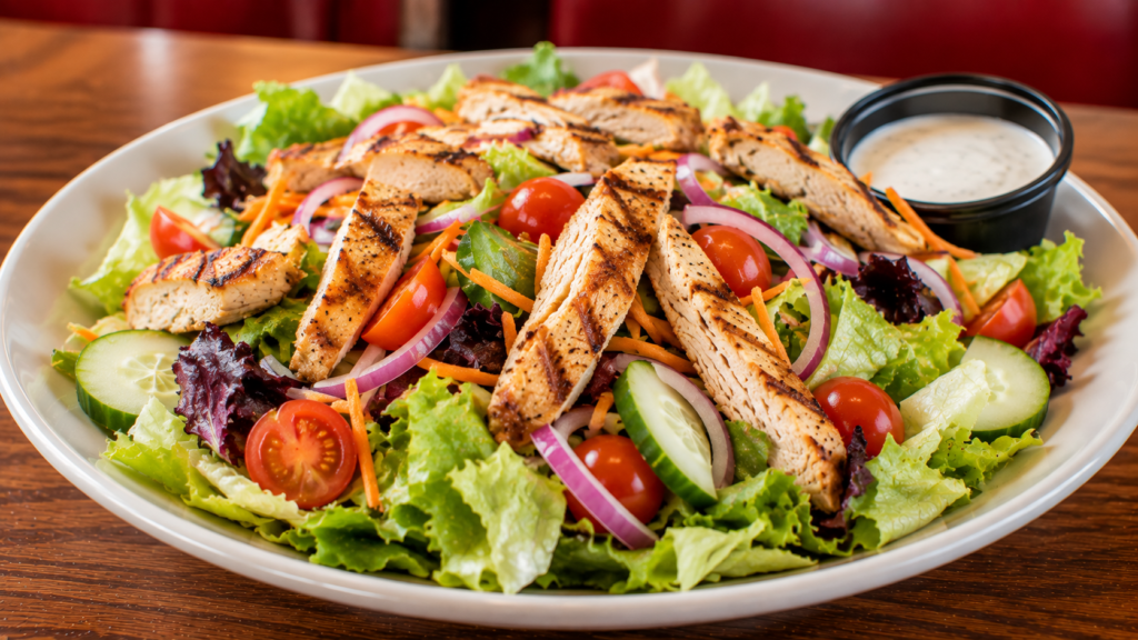 Denny's Lunch Menu with Prices (2026): Complete Guide to Lunch Favorites 8 Denny's lunch salad with fresh vegetables and grilled chicken